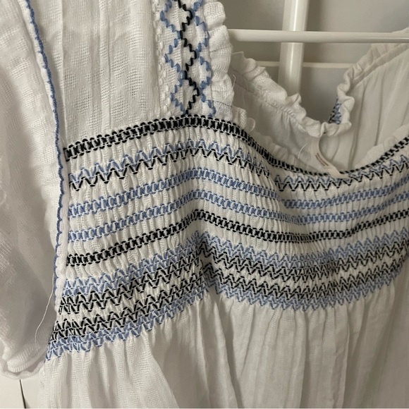 Free People Wandering Skies Smocked Top, Small - Picture 4 of 9